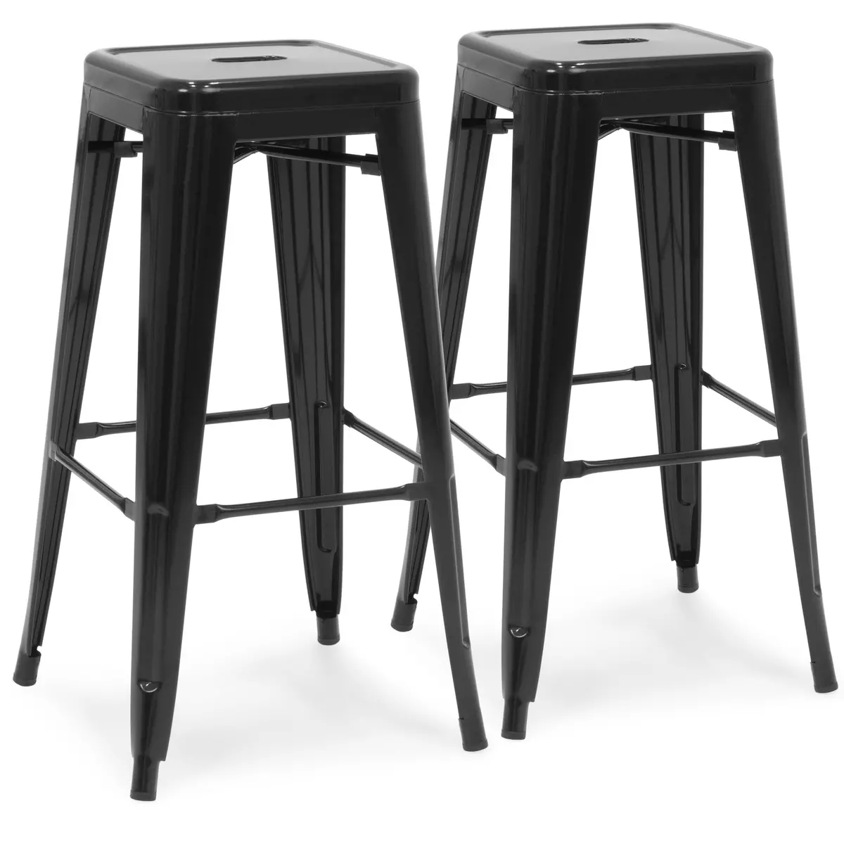 30In Set Of 2 Industrial Metal Bar Stools 1