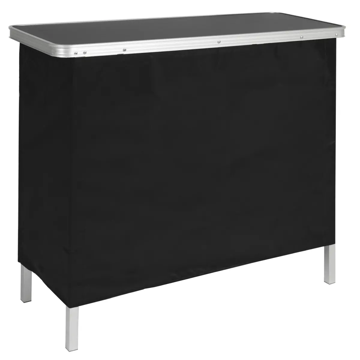 Portable Pop-Up Bar Table W/ Carrying Case, Removable Skirt - Black 1