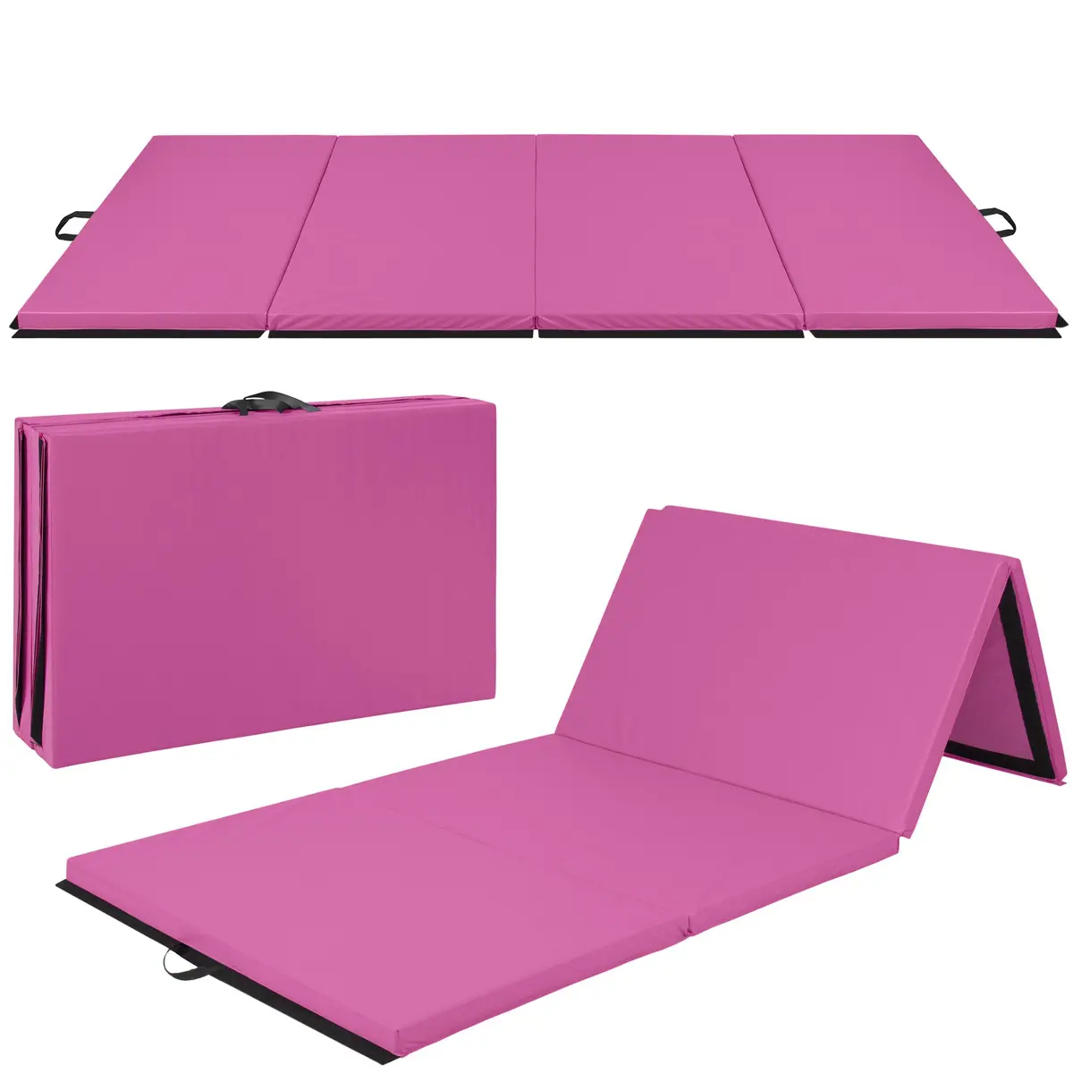 10Ft 4-Panel Folding Foam Gym Exercise Floor Mat W/ Carrying Handles 1