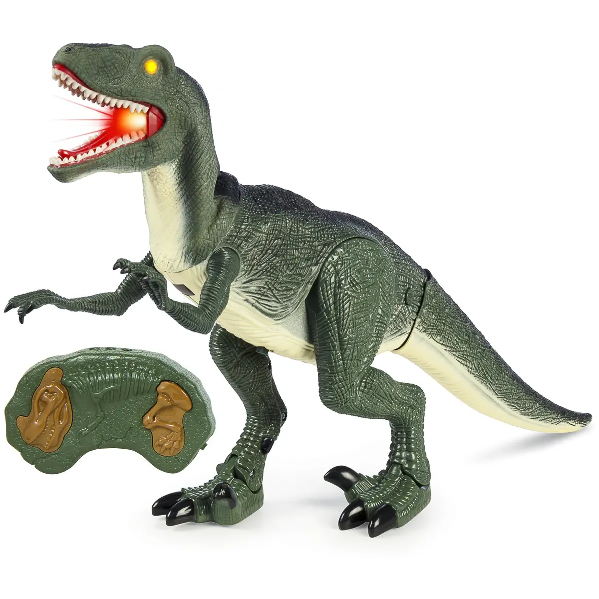 21In Kids Walking Remote Control Velociraptor Dinosaur Toy W/ Lights, Sound 1