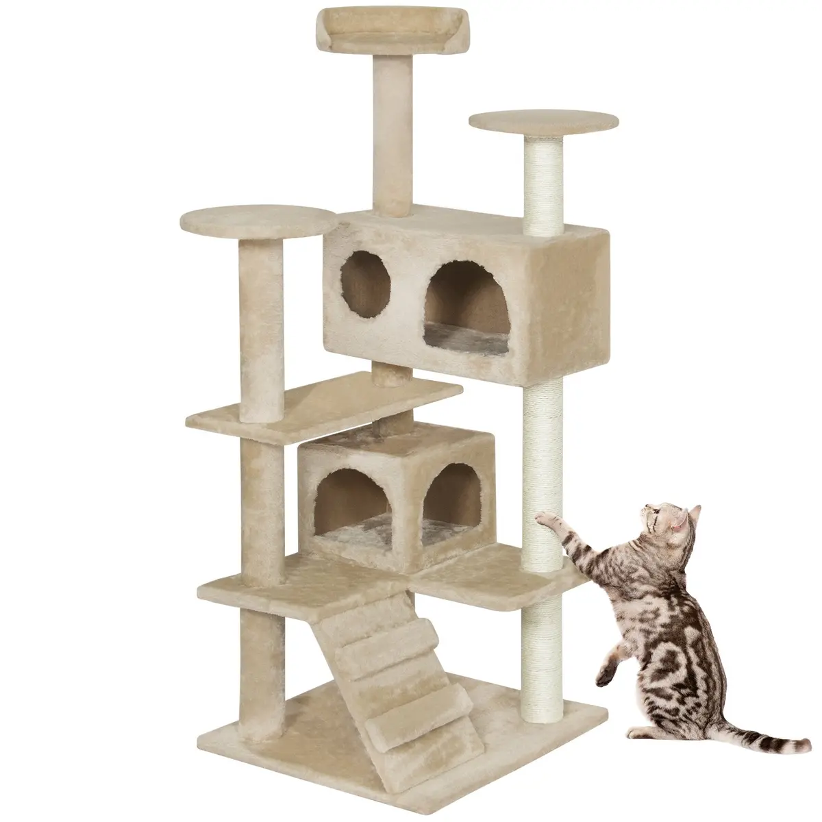 53In Multi-Level Kitten Cat Tree W/ Scratcher 2