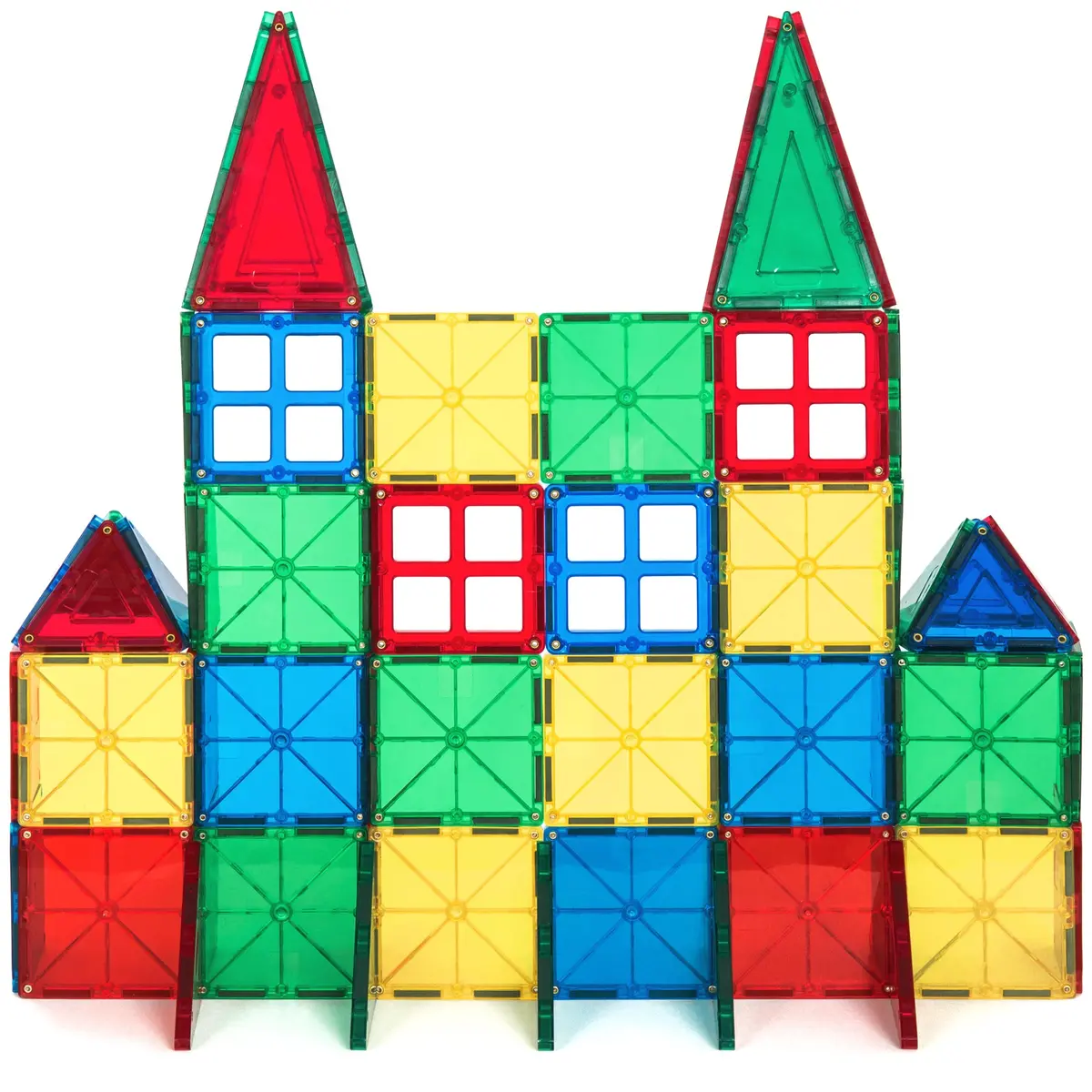 60-Piece Kids Magnetic Building Tiles Toy Set W/ Carrying Case 1