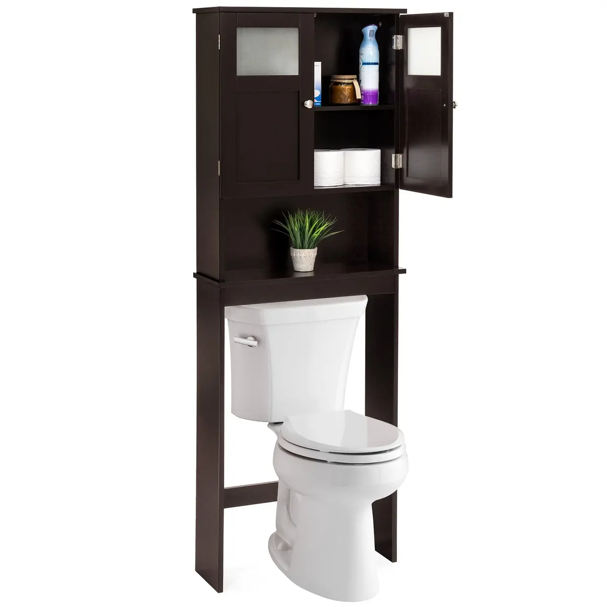 Double Door Over-The-Toilet Bathroom Storage Cabinet 1