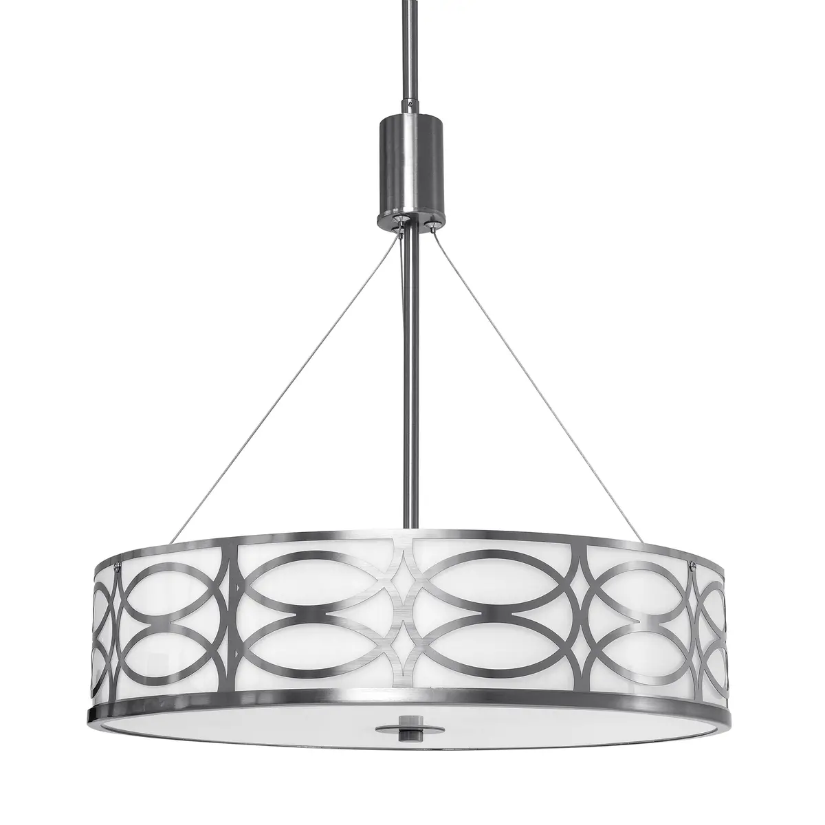 3-Light Metal And Glass Diffuser Drum Chandelier 1