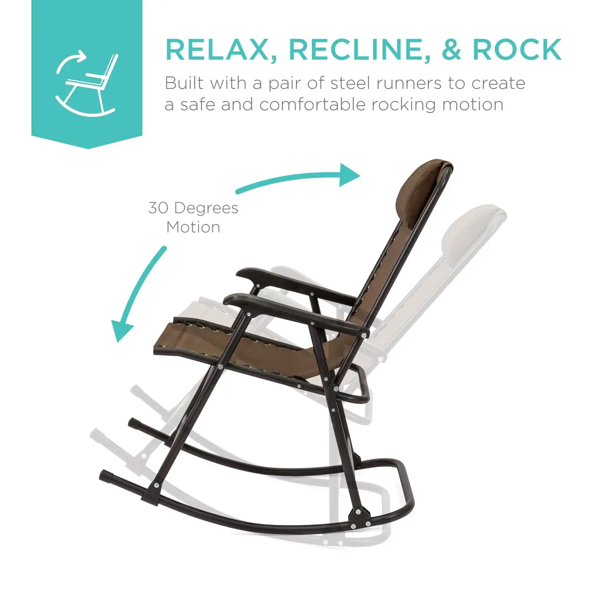 Foldable Zero Gravity Patio Rocking Lounge Chair 1