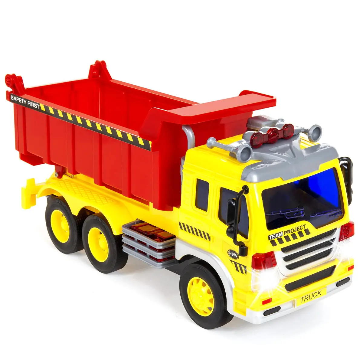 1/16 Scale Kids Push-And-Go Friction Powered Garbage Dump Truck Toy 1