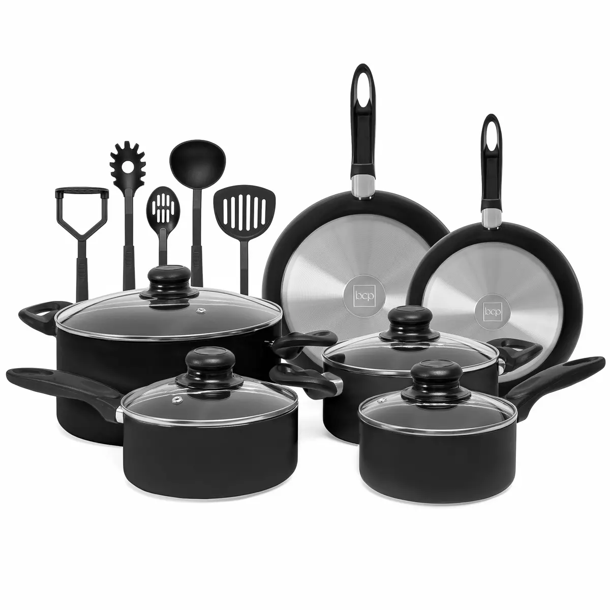 15-Piece Nonstick Kitchen Pots & Pans Set W/ Bpa Free Utensils 2