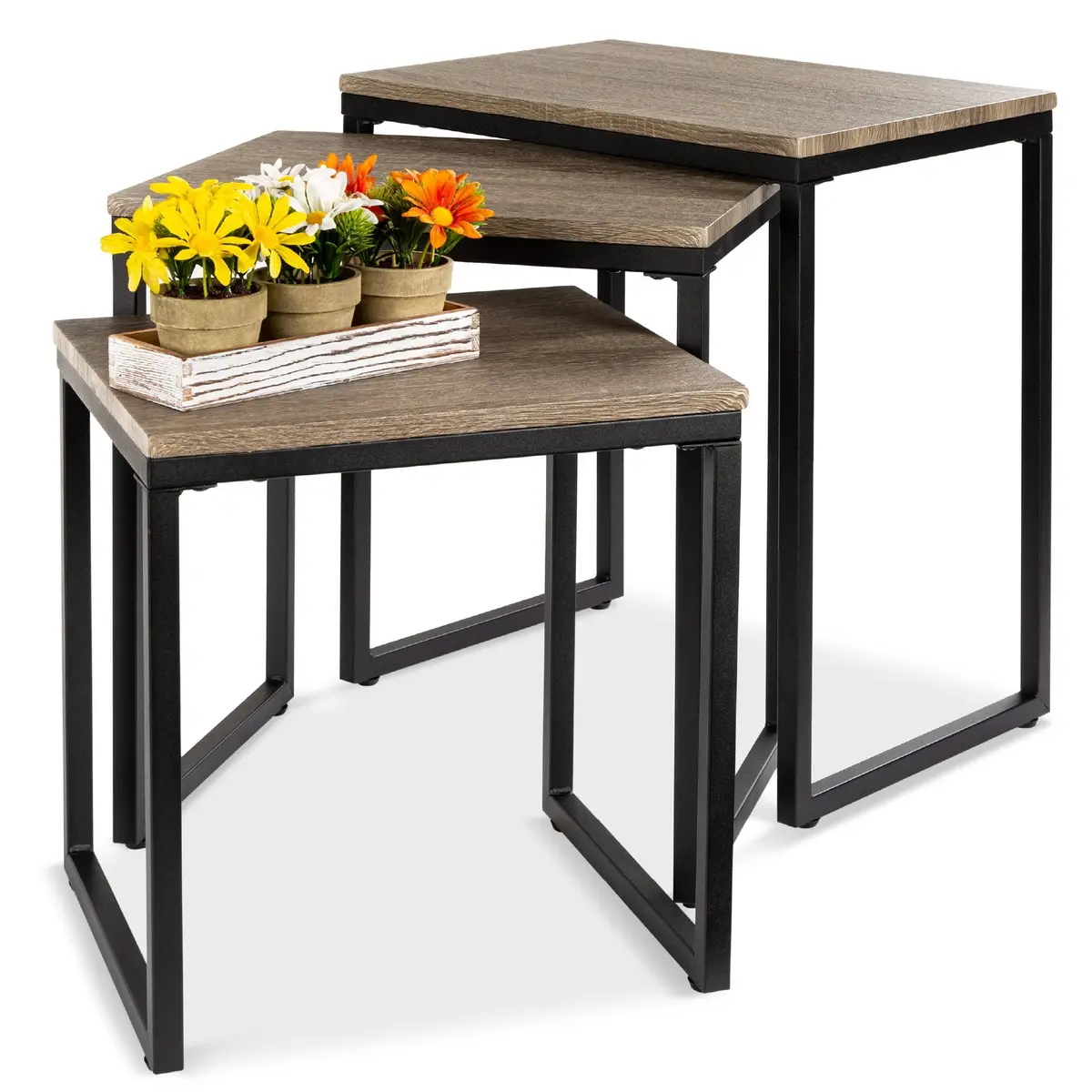 3-Piece Modern Stackable Nesting Coffee Table Home Accents Set 1