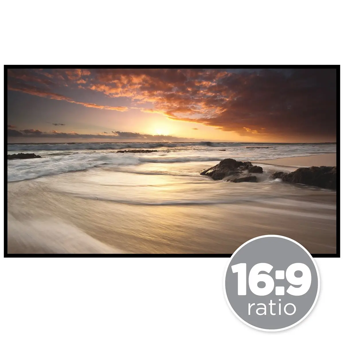 120In 16:9 Hd Portable Roll-Up Movie Projector Screen 1