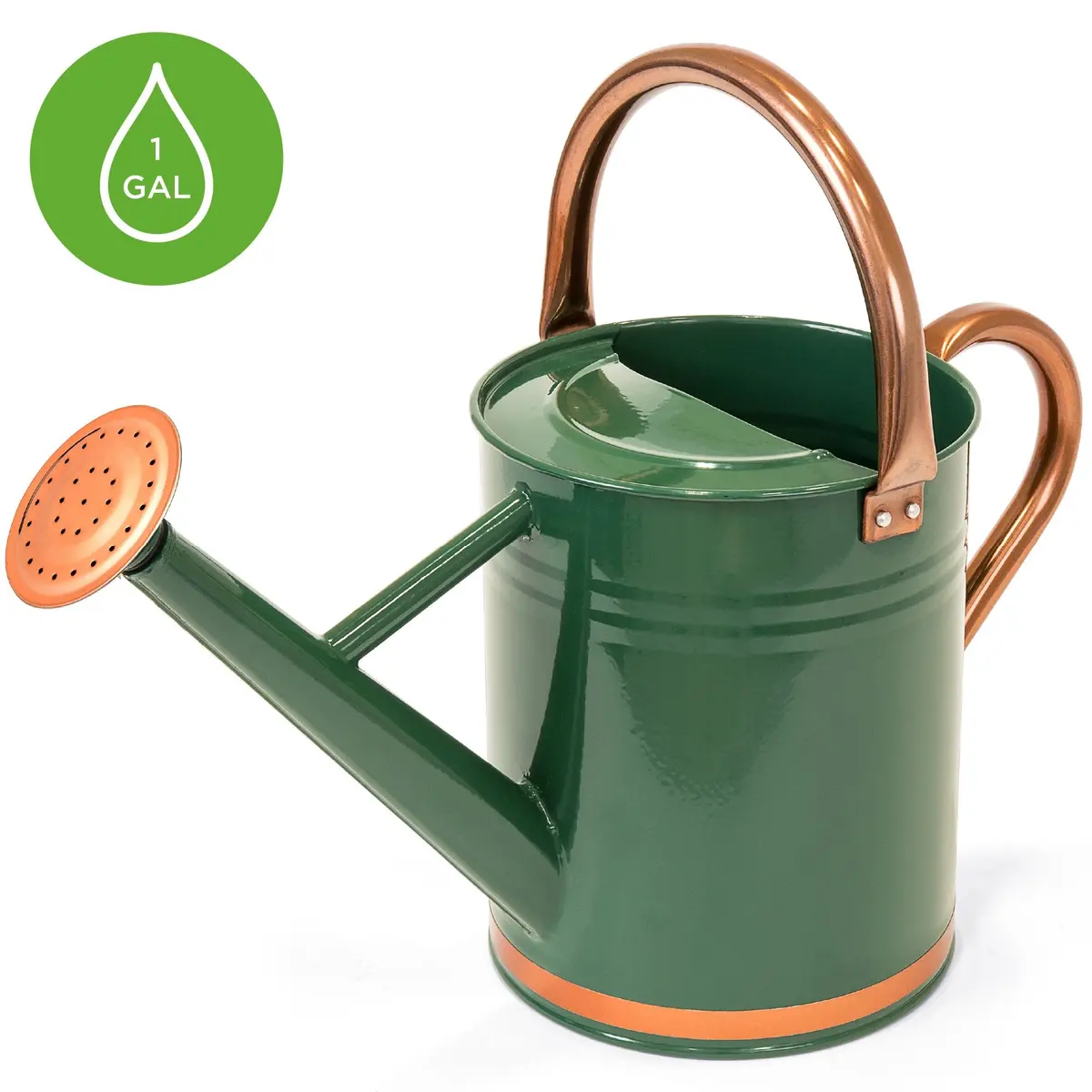1-Gallon Galvanized Steel Watering Can W/ O-Ring, Top Handle 1