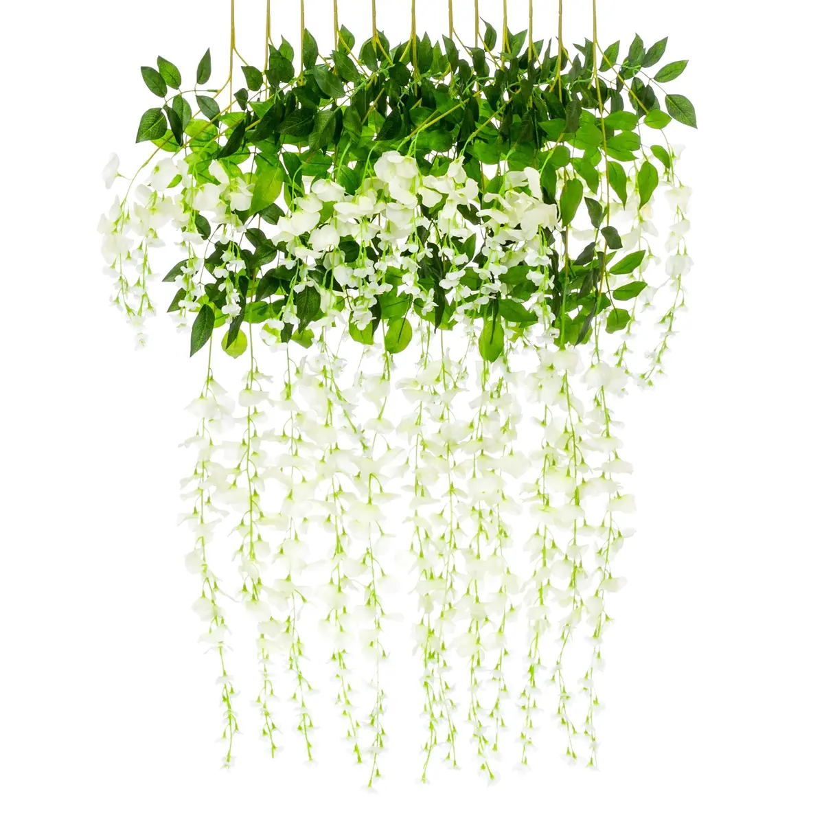 12-Pack Artificial Silk Vine Wisteria Flower Plant Decor Accent 1
