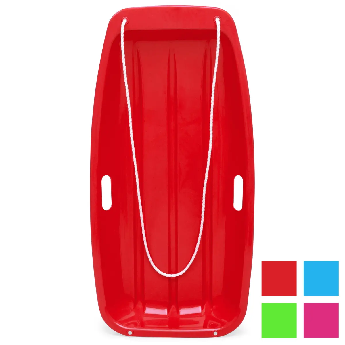 35In Kids Plastic Toboggan Snow Sled Board Toy W/ Rope, 2 Handles 2