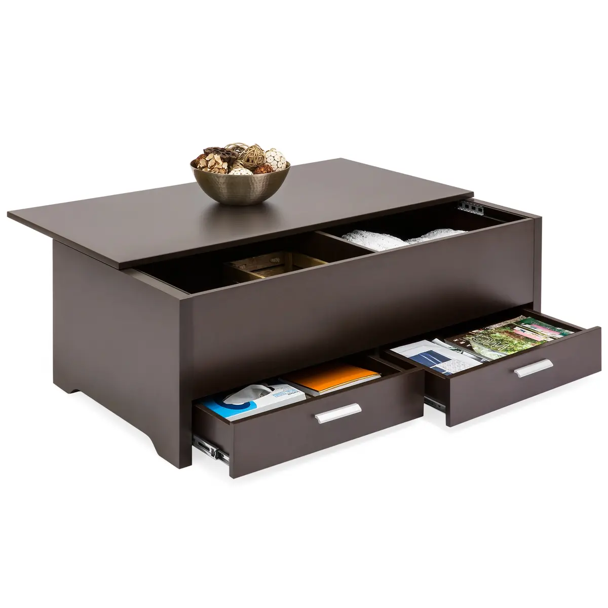 Modern Coffee Table W/ Storage Compartments - Espresso 1