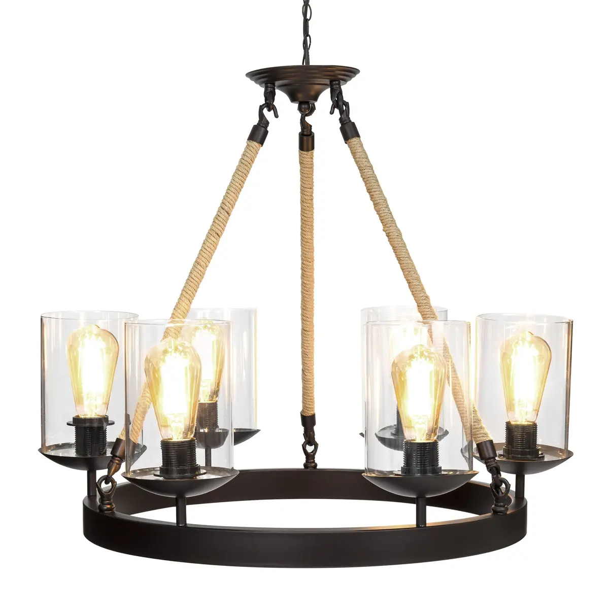Rope Design 6-Light Chandelier Pendant Lighting Fixture 1