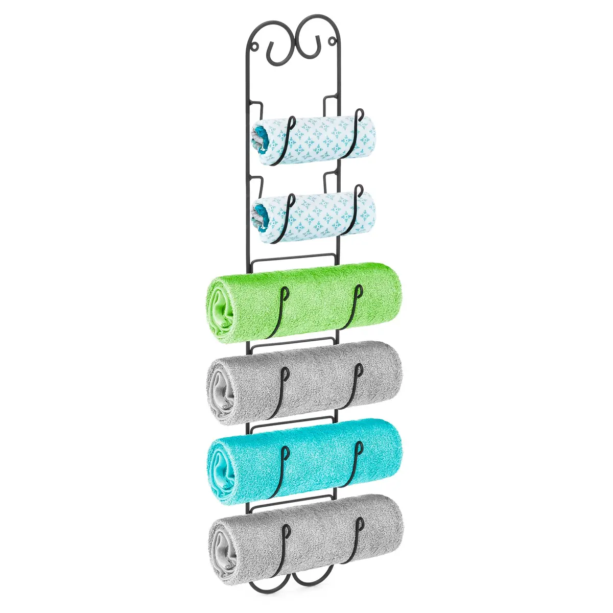 Wall Mount Towel, Wine, Hat Rack - Black 1