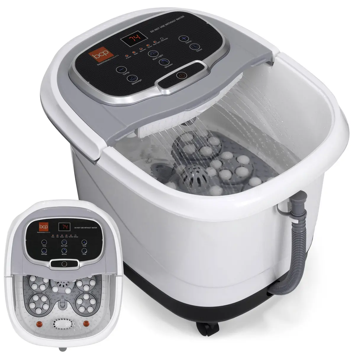 Portable Heated Foot Bath Spa W/ Massage Rollers, Red Light Therapy 2