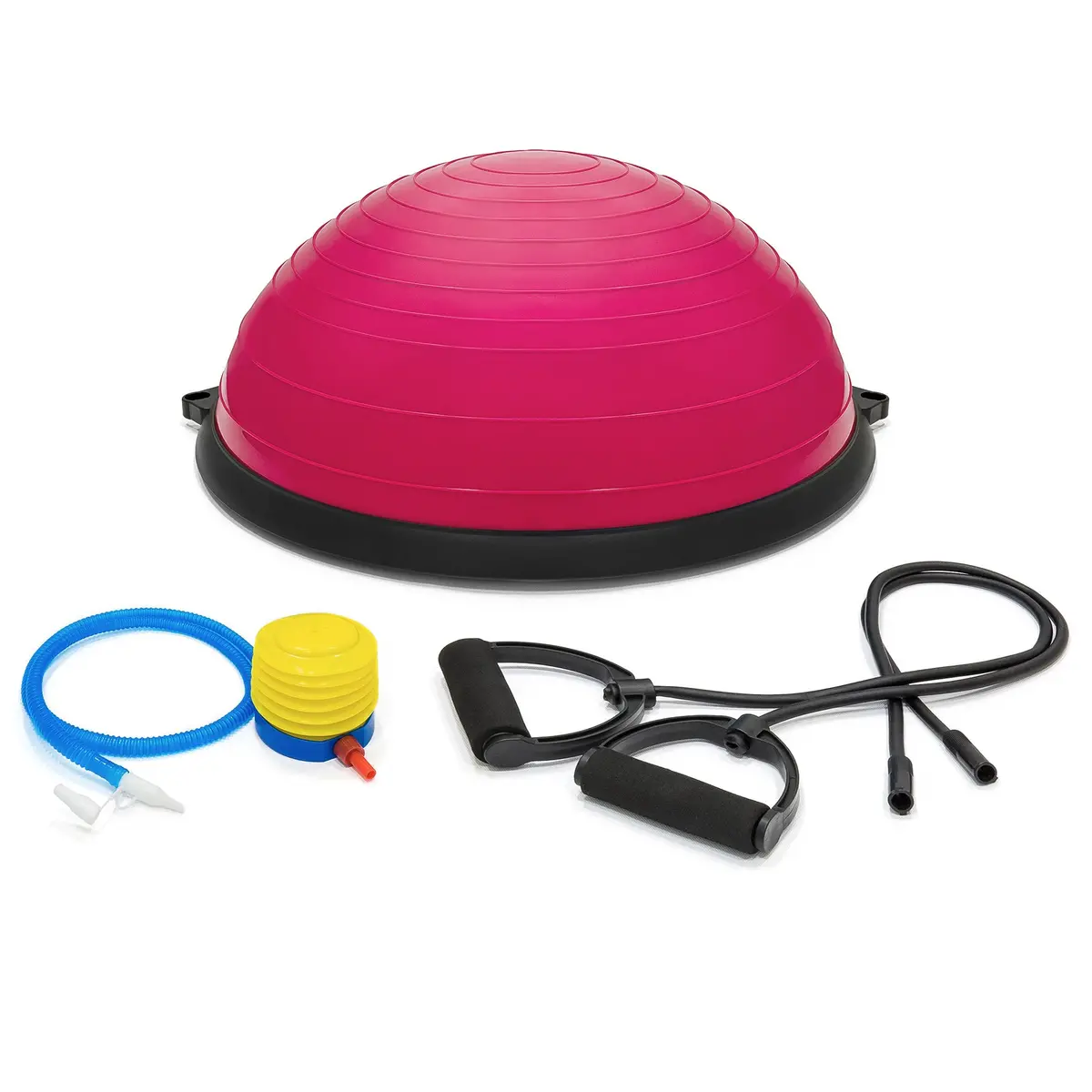 Yoga Balance Trainer Exercise Workout Ball W/ Pump, 2 Resistance Bands 1