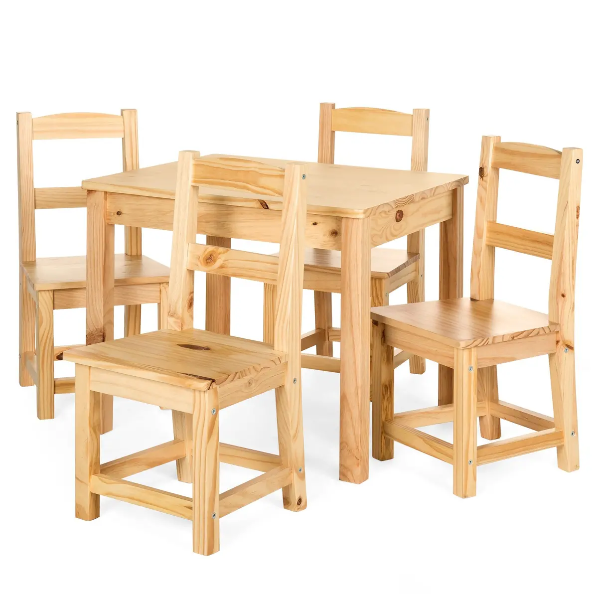 5-Piece Kids Wooden Activity Table Furniture Set W/ 4 Chairs 1