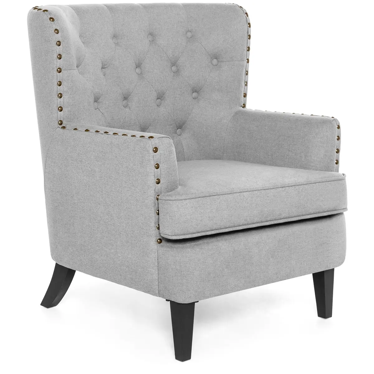 Modern Tufted Wingback Accent Chair Living Room Furniture W/ Nailhead Trim 1