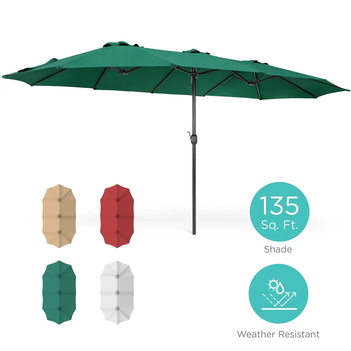 Rectangular Twin Market Patio Umbrella 1