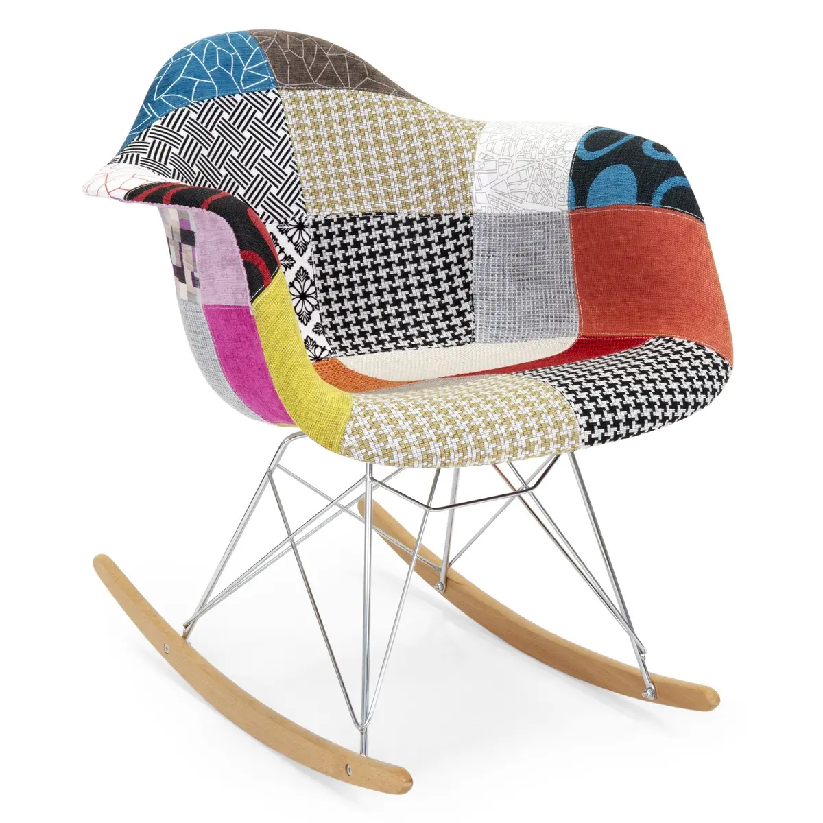 Mid-Century Modern Accent Rocking Chair W/ Armrests 1