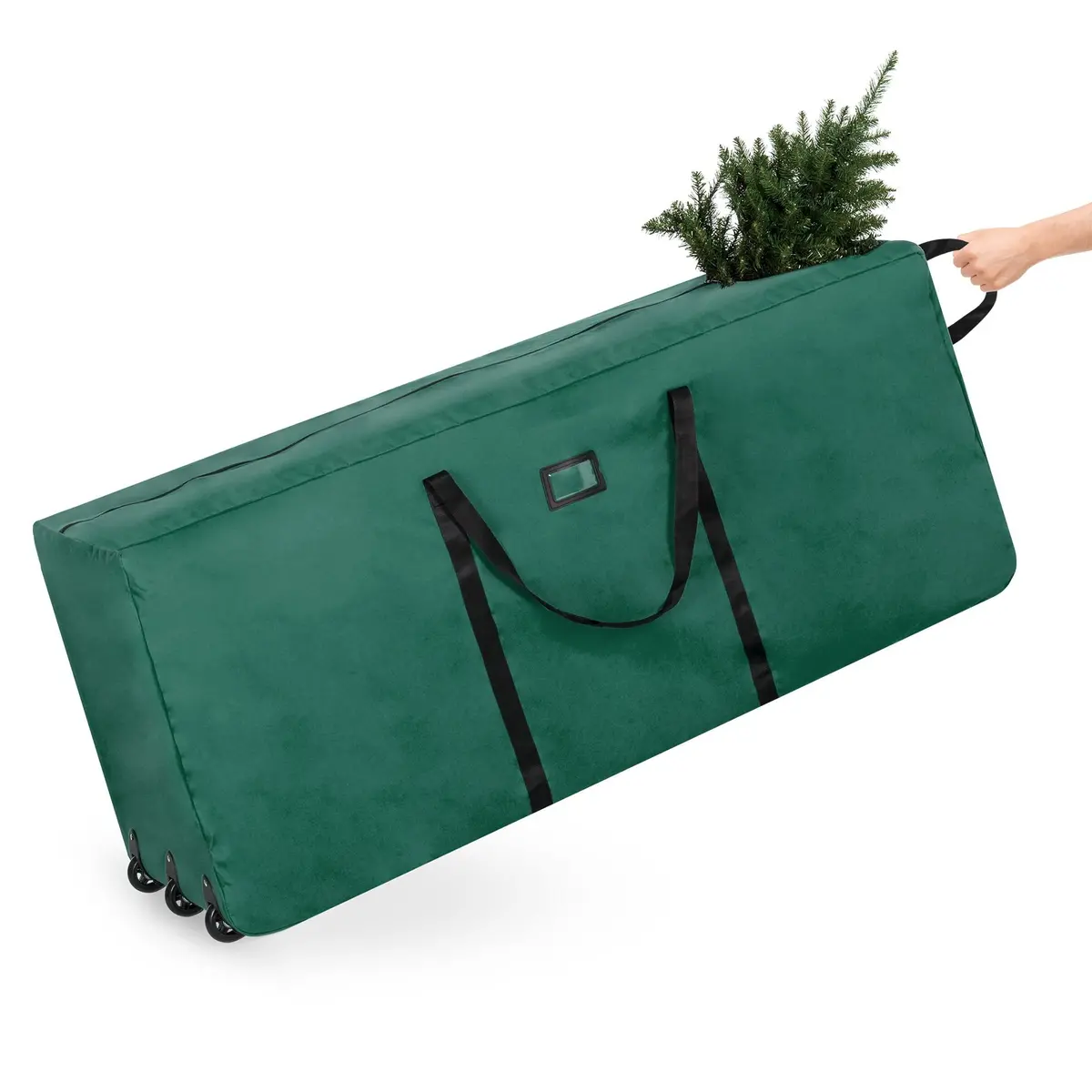 Rolling Duffle Storage Bag For 9Ft Christmas Tree W/ Wheels, Handle 1