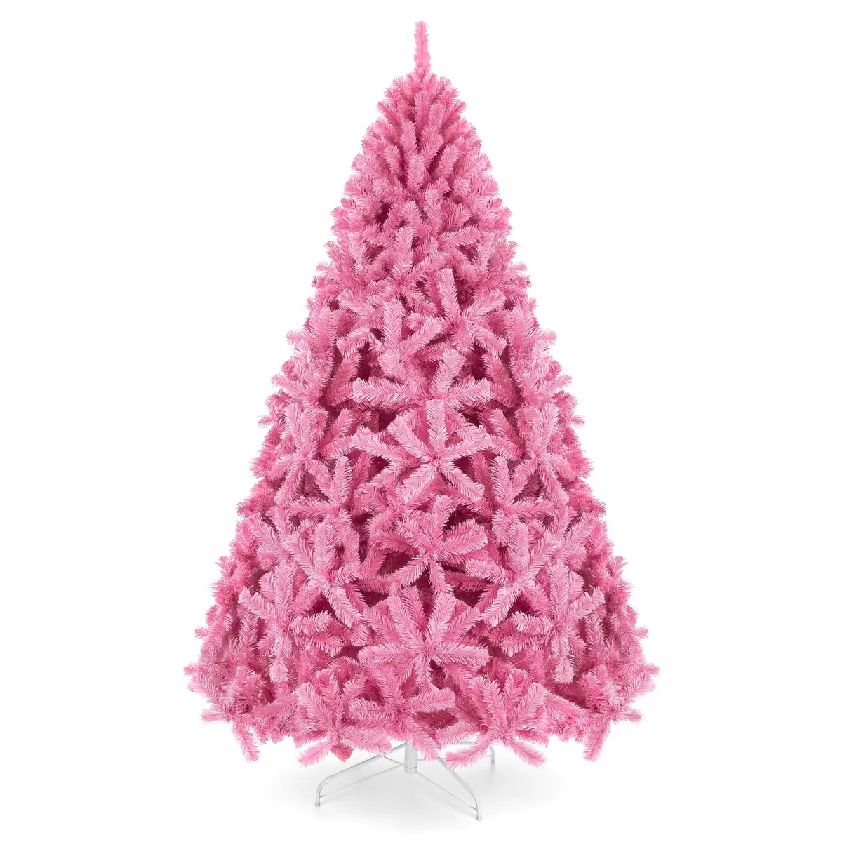 Pink Artificial Fir Christmas Tree W/ Foldable Stand 1