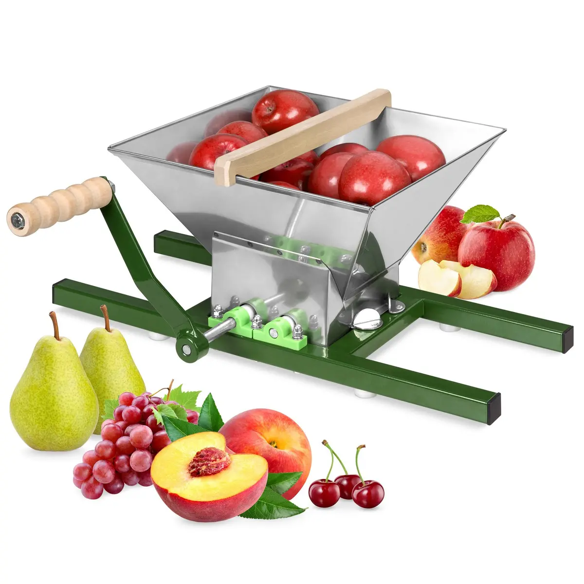 7L Stainless Steel Manual Fruit Crusher W/ Crank Handle 1