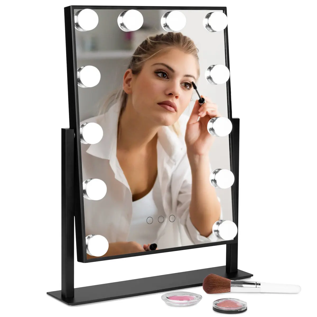 Hollywood Makeup Vanity Mirror W/ Smart Touch, Adjustable Color Temp, 12 Led 2