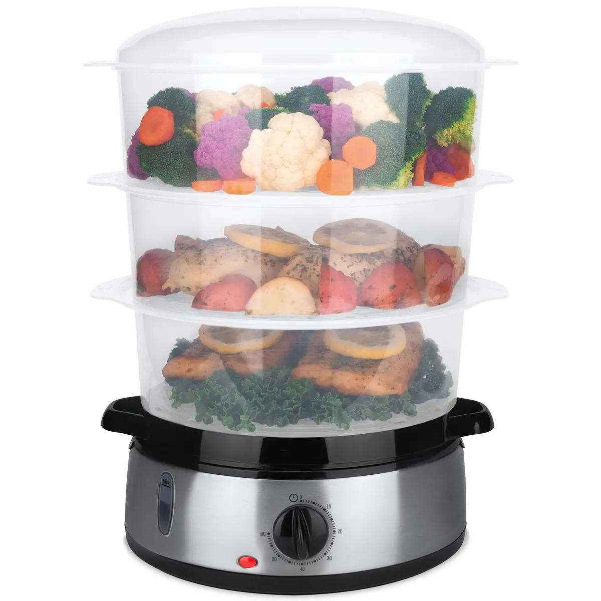 9.5Qt 800W 3 Tier Bpa-Free Electric Food Steamer W/ Timer, Auto Shutoff 1