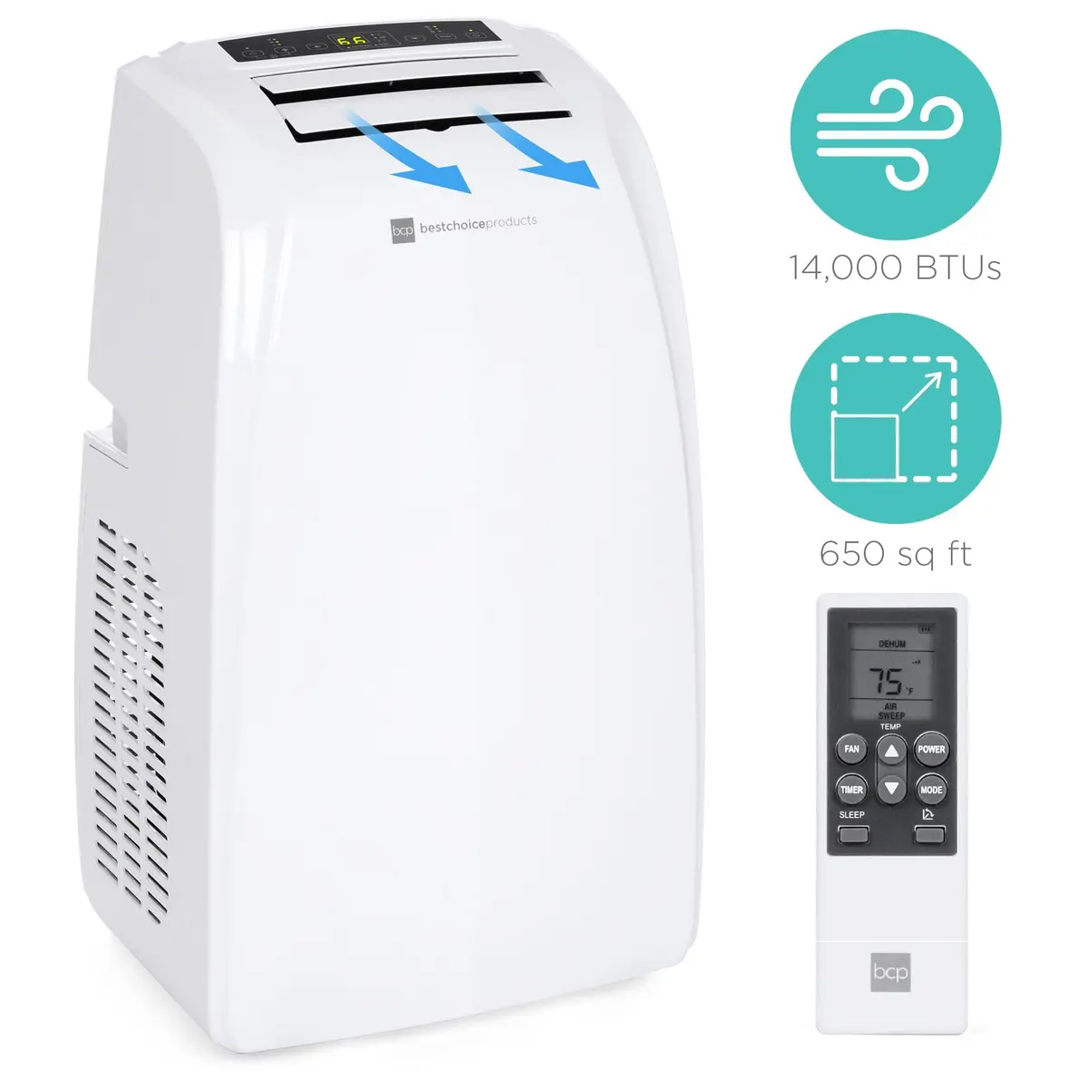 Portable 3-In-1 Air Conditioner W/ 14,000 Btu, Remote 1