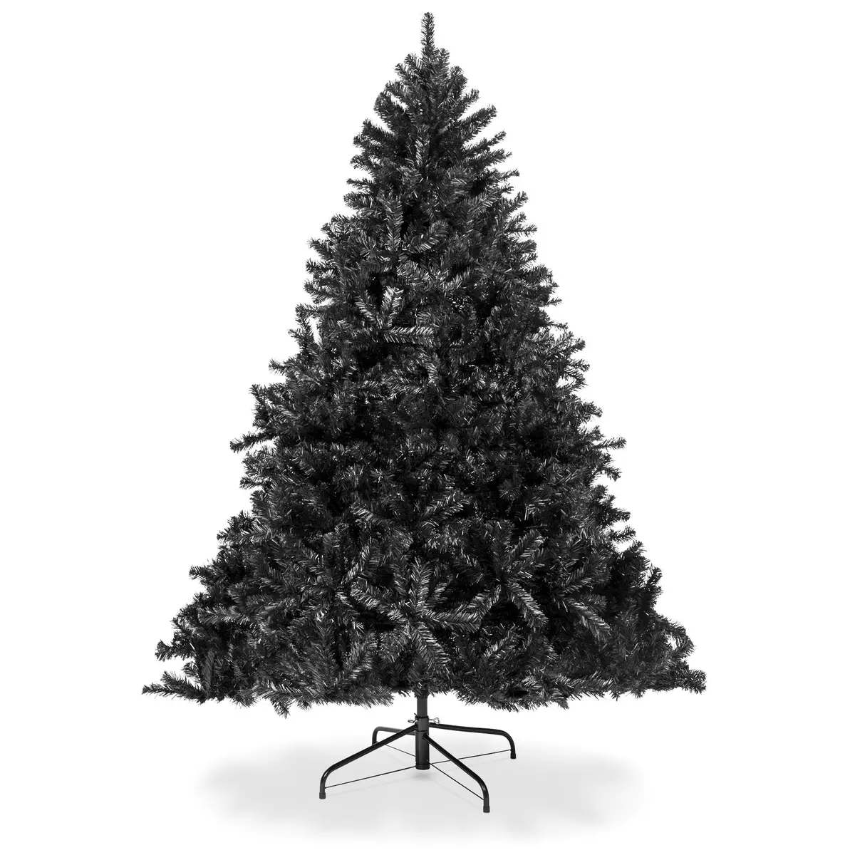 Black Artificial Christmas Tree W/ Easy Assembly, Foldable Metal Stand 1