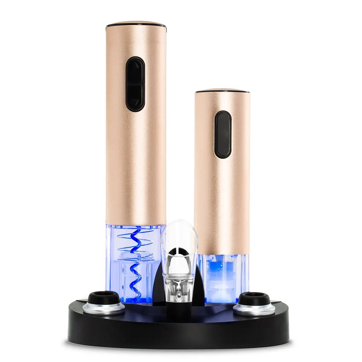 Electric Stainless Steel Wine Opener Set W/ Aerator, Foil Cutter, Charger 2