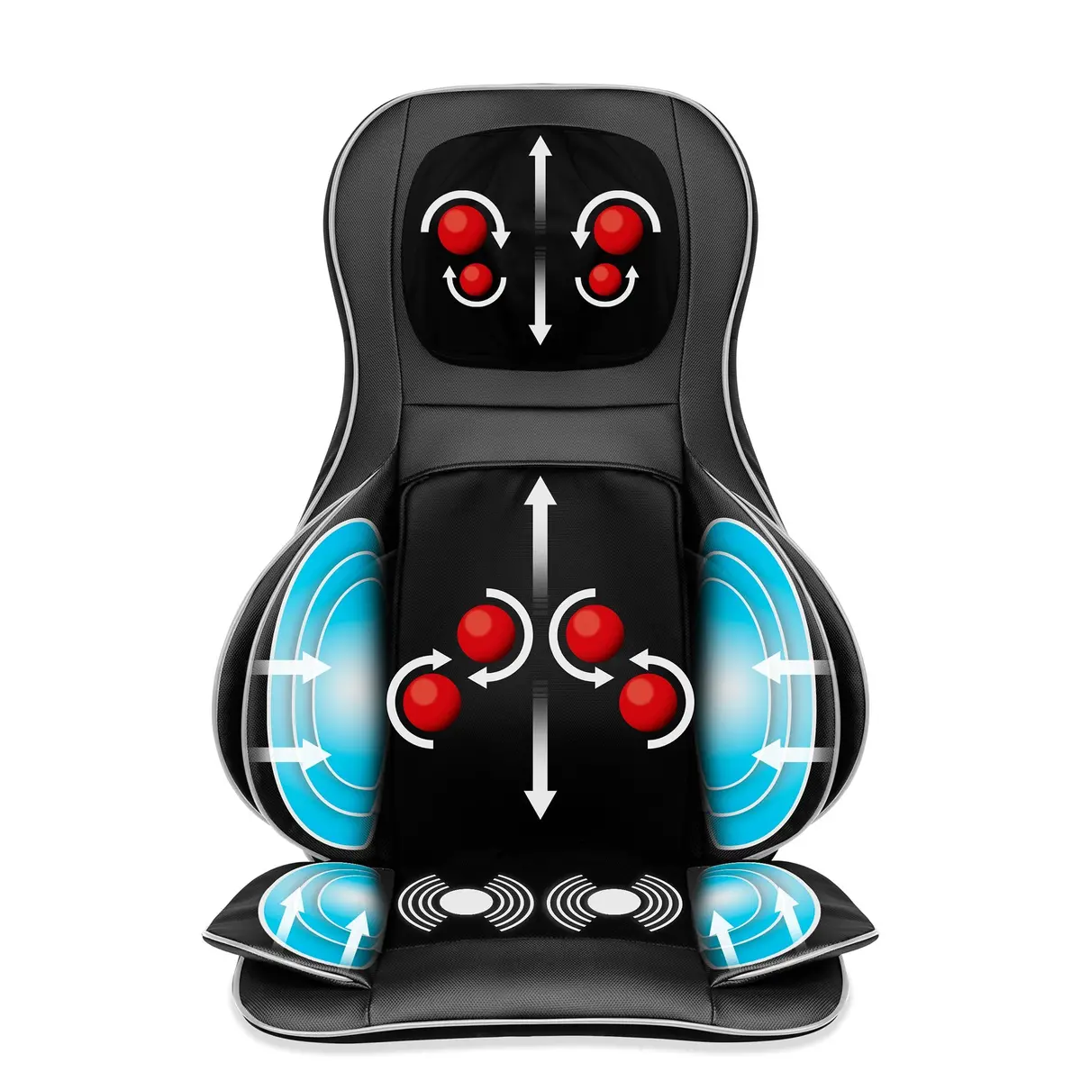 Air Compression Shiatsu Neck & Back Massager Seat W/ Heat, Rolling Massage 1