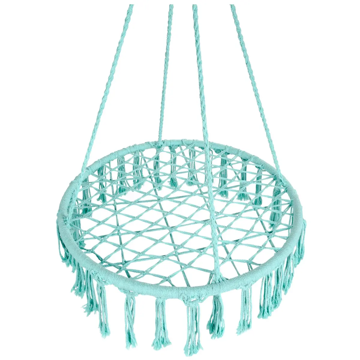 Indoor/Outdoor Handwoven Cotton Macrame Hammock Hanging Chair Swing 1