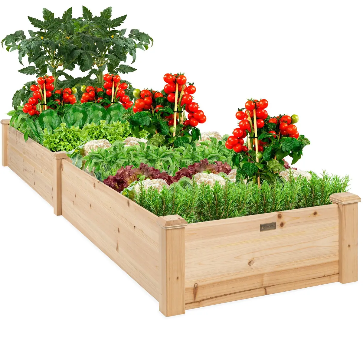 8X2ft Wooden Raised Garden Bed Planter For Garden, Lawn, Yard 1
