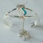 Fancy Unicorn Cuff Slave Bracelet With Ring On Chain 1