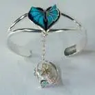 Butterfly In Heart Cuff Slave Bracelet With Ring On Chain 1