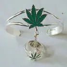 Green Pot Leaf Slave Bracelet 1
