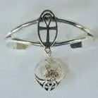 Oval Open Ankh Slave Bracelet With Ring On Chain 1