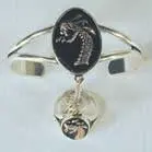 Serpant Head Slave Bracelet With Ring On Chain 1