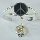Peace Sign Slave Bracelet With Ring On Chain 1
