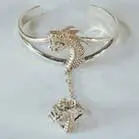 Serpent Head Slave Bracelet With Ring On Chain 1