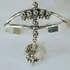 Cross Of Skulls Cuff Slave Bracelet With Ring On Chain 1