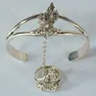 Castle Cuff Slave Bracelet With Ring On Chain 1
