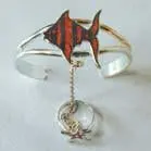 Tropical Fish Cuff Slave Bracelet With Ring On Chain 1
