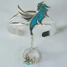 Wing Design Cuff Slave Bracelet With Ring On Chain 1