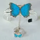 Butterfly Cuff Slave Bracelet With Ring On Chain 1