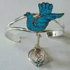 Flying Dove Cuff Slave Bracelet With Ring On Chain 1