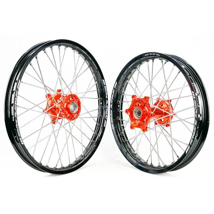 Sm Pro Platinum Wheel Set Ktm Exc/Excf 2024-2025 Orange Hub Black Rim 1
